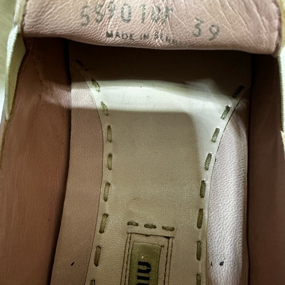 Miu Miu Blush Leather Loafers with Silver Toe-used - Picture 11 of 14